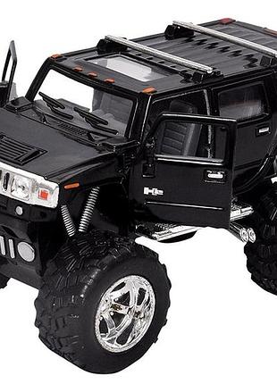 Машинка металева kinsmart kt5337wb 1:40 2008 hummer h2 suv off road інерційна, двері відчиняються / чорний