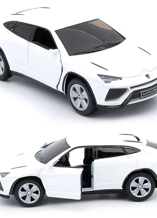 Машинка металева kinsmart 1:38 lamborghini urus kt5368w інерційна, двері відчиняються / білий