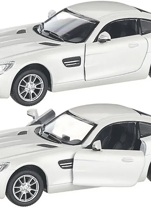 Машинка металева kinsmart 1:36 mercedes-amg gt інерційна, двері відчиняються kt5388w / білий