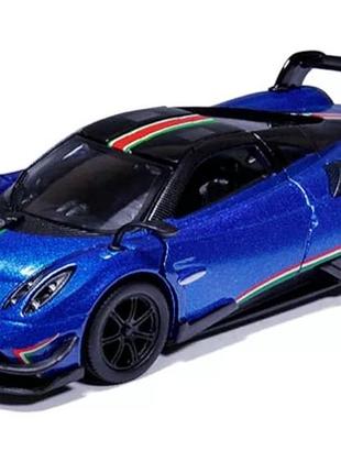 Машинка металлическая kinsmart 1:38 2016 pagani huayra bc инерционная, двери открываются kt5400wf / синий с принтом