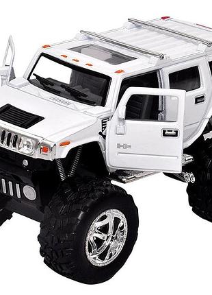 Машинка металева kinsmart kt5337wb 1:40 2008 hummer h2 suv off road інерційна, двері відчиняються / білий