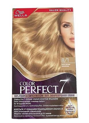 Крем-краска для волос wella color perfect 8/1 пепельный блонд 135 мл 8383