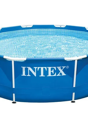 Басейн каркасний intex 28210np metal frame, круглий 366х76см, 6503 л, синій