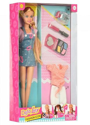 Лялька defa lucy модниця з косметикою та одягом, білявка 29 см 8416-bf