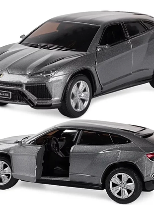 Машинка металева kinsmart 1:38 lamborghini urus kt5368w інерційна, двері відчиняються / сірий