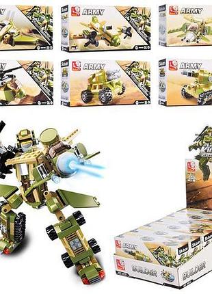 Конструктор sluban army m38-b0636 военный робот-трансформер 6в1 (блок, 448 деталей)