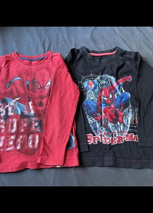 Набір / лот із 2-х лонгслівів spider-man (людина-павук) на хлопчика 4-5 років (104-110 см)