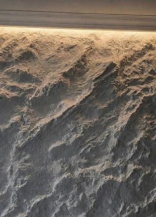 Гипсовые 3d панели скала «mont blanc» 500×500×70 мм