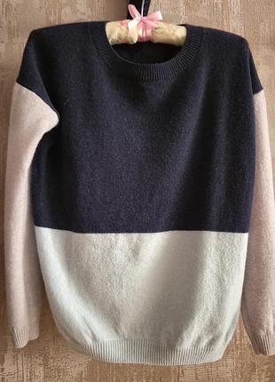 Светр hobbs london у стилі color block (вовна/кашемір, розмір s)