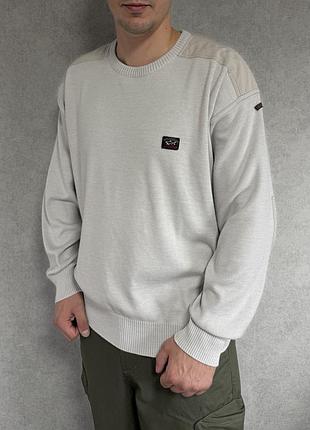 Светр чоловічий вінтажний paul shark, шерсть, xxl made in italy vintage wool