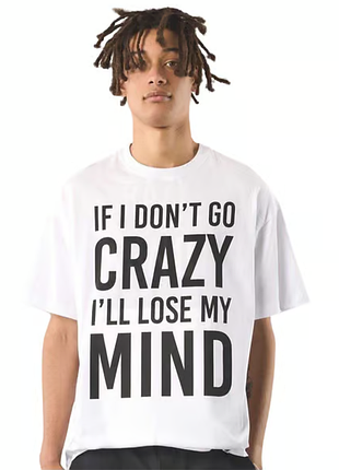 Футболка pretty green if i don´t go crazy text regular t-shirt white