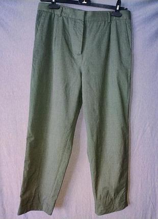 Оливковые брюки cos из 100% шерсти (прямой крой) — eur 40 / l (m-l)