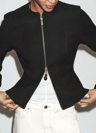 Жакет піджак з баскою куртка peplum  р.м