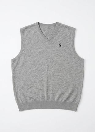 Vintage 00s ralph lauren merino wool knitted sweater vest size xl color grey
