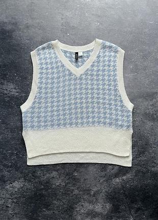 В’язаний оверсайз-жилет із v-подібним вирізом від бренду h&m (лінійка divided), m