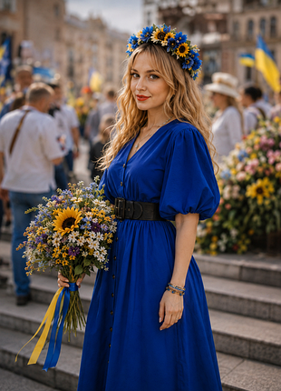 Святкова сукня жіноча глибокий синій колір