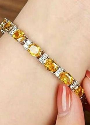 Браслет жовтий з цитріном.18+2.5 см