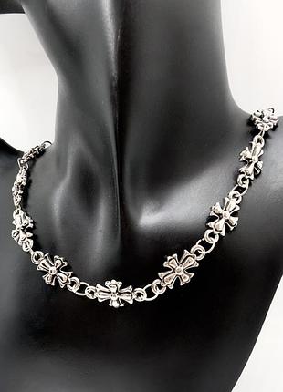 Кольє-чокер з крестами chrome hearts