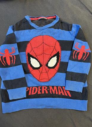 В'язаний светр marvel spider-man (людина-павук) на 3-4 роки (98-104 см)