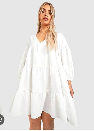 Ярусное платье платье платье платье батал оверсайз трапеция boohoo,48 evro(2xl-3хl,наш 54р)