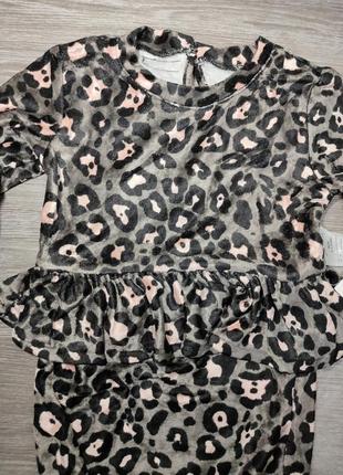 Модное тигровое нарядное платье с баской name it, p-p 86, на 1-1,5 года4 фото