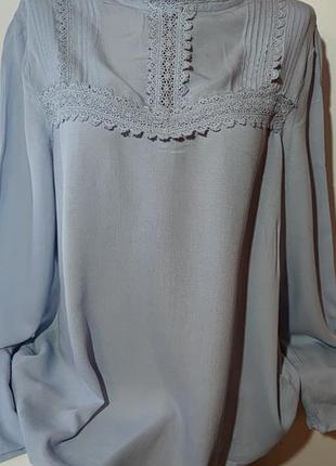 Нежная женская блуза с кружевом m&amp;s collection размер 12 (40)