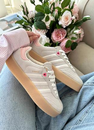 Жіночі кросівки adidas samba platform grey pink