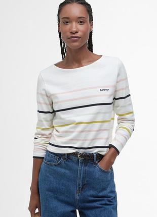 Жіночий бавовняний лонгслів у смужку barbour hawkins top s