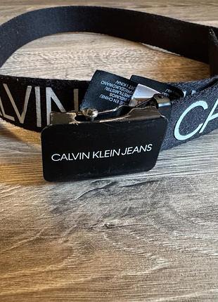 Ремінь calvin klein чорний з білим пояс поясок