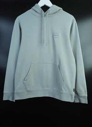 Чоловіче преміум худі оригінал boss wetalk cotton-terry hoodie with logo patch light green regular fit | s