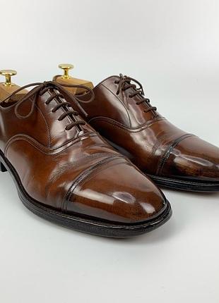 Брендові чоловічі шкіряні туфлі-оксфорди ручної роботи loake shoemakers оригінал розмір 8 ½ f