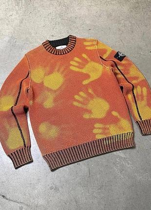 Stone island thermo-sensitive ice knit желто-красный