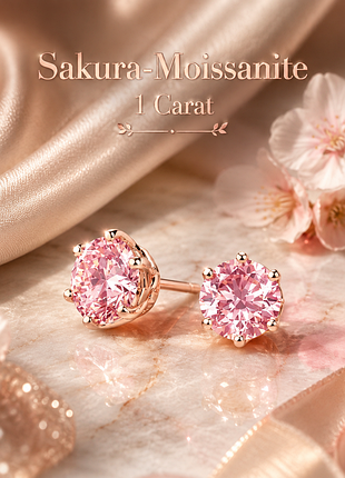 Эксклюзив! серьги с муассанитами "sakura" 1 сt. муассанит