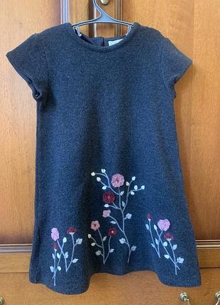 Сукня тепла з вишивкою zara/128см