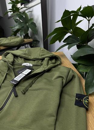 Stone island aligator zip hoodie олива.