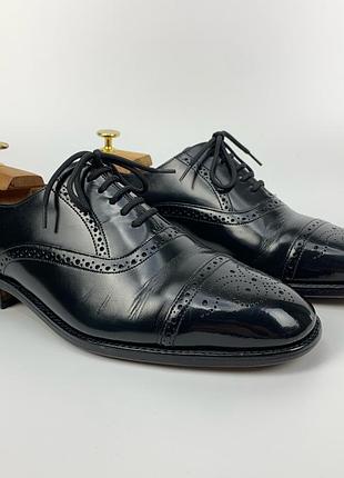 Вінтажні чоловічі шкіряні туфлі-оксфорди loake & sons оригінал розмір 9 uk