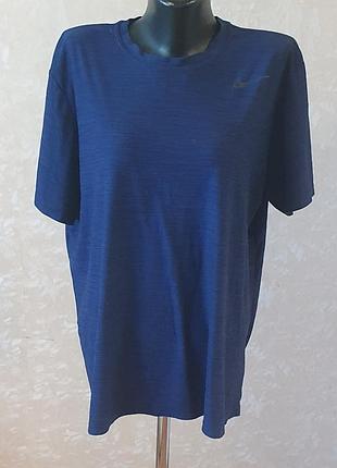 Спортивная футболка мужская nike dri-fit оригинал, размер xl, синяя мужская для тренировок