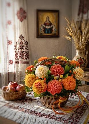 Квіткова декоративна композиція з мила ручної роботи"чорнобривці "💐