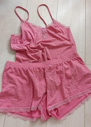Піжама котонова комплект шорти і майка primark m м 10 38 46