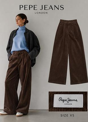 Широкие вельветовые штаны брюки pepe jeans london p xs/s