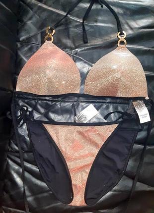 Неймовірно ефектний роздільний купальник-бікіні з блискучим шимером (глітером) від бренду primark ( лінійка holiday shop).