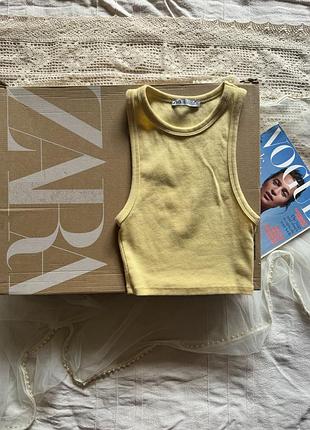 Топ в рубчик жіночий zara жовтий