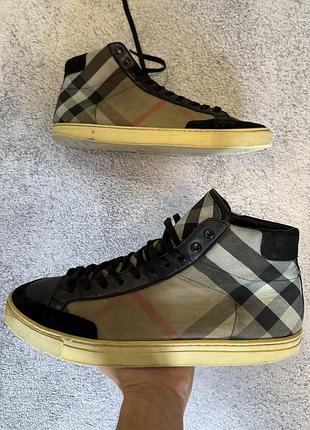 Burberry painton high top чоловічі кеди кросівки хайтопи в клітинку eu 45