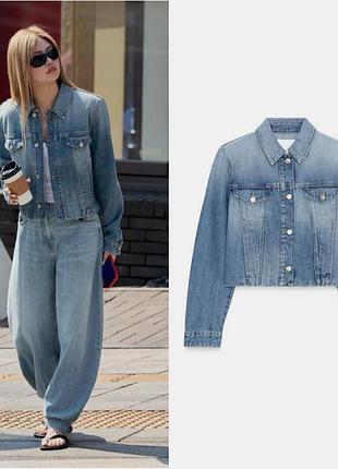 Джинсова куртка zara xs, s розмір 4365/272/400