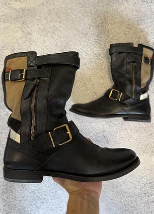 Burberry жіночі шкіряні чоботи moto biker house check eu 38