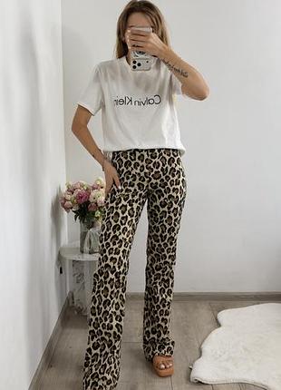 Zara леопардові штани