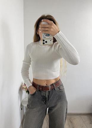 Гольф білий жіночий в рубчик missguided