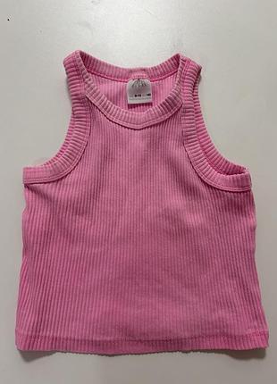 Яскраво-рожевий рожевий топ-майка в рубчик від zara kids