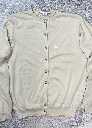 Burberrys вінтажний жіночий кардиган 100% merino wool кремовий usa 14 xl l