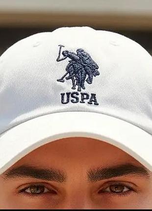 Унісекс біла кепка бейсболка u.s. polo assn.